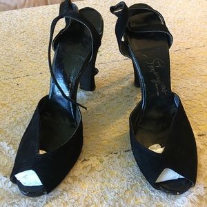 Vintage open toe heels